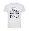 Детская футболка Life is better with a panda Белый фото