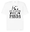 Футболка Оверсайз Life is better with a panda Белый фото