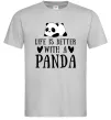 Чоловіча футболка Life is better with a panda Сірий фото