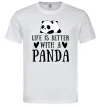 Чоловіча футболка Life is better with a panda Білий фото