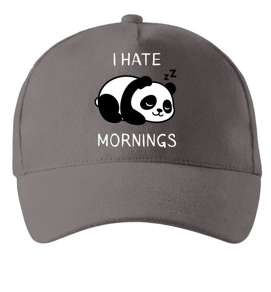 Кепка I hate morning panda Сірий фото