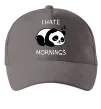 Кепка I hate morning panda Сірий фото