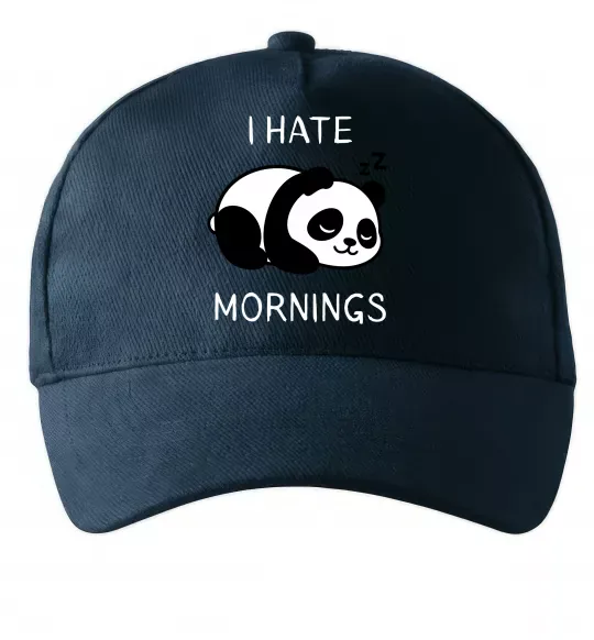 Кепка I hate morning panda Темно-синий фото