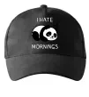 Кепка I hate morning panda Черный фото