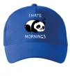 Кепка I hate morning panda Ярко-синий фото