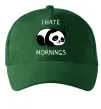 Кепка I hate morning panda Темно-зеленый фото