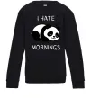 Детский Свитшот I hate morning panda Черный фото