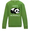Детский Свитшот I hate morning panda Лаймовый фото