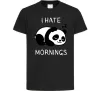 Дитяча футболка I hate morning panda Чорний фото