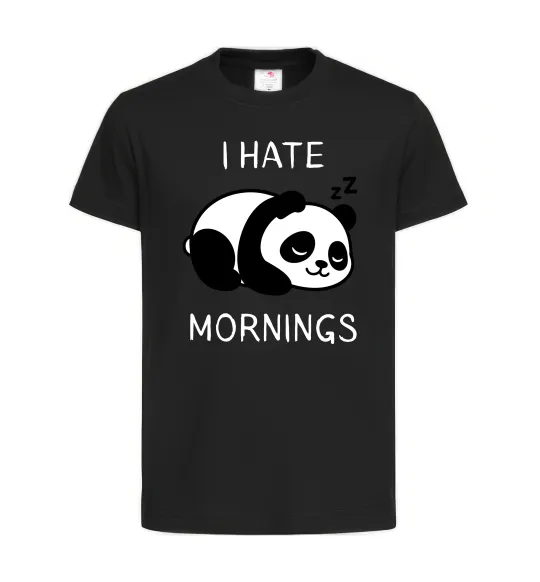 Детская футболка I hate morning panda Черный фото