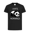 Детская футболка I hate morning panda Черный фото
