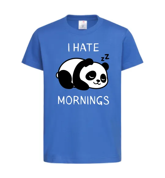 Детская футболка I hate morning panda Ярко-синий фото