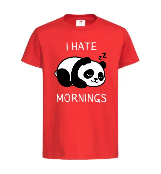 Детская футболка I hate morning panda Красный фото