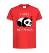 Детская футболка I hate morning panda Красный фото