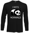 Лонгслив I hate morning panda Черный фото