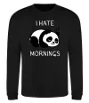 Світшот I hate morning panda Чорний фото