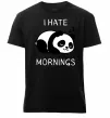 Мужская премиум футболка I hate morning panda Черный фото