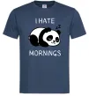 Мужская футболка I hate morning panda Темно-синий фото