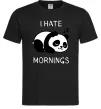 Мужская футболка I hate morning panda Черный фото
