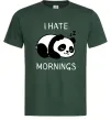 Мужская футболка I hate morning panda Темно-зеленый фото