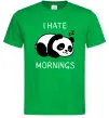 Мужская футболка I hate morning panda Зеленый фото