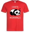 Мужская футболка I hate morning panda Красный фото