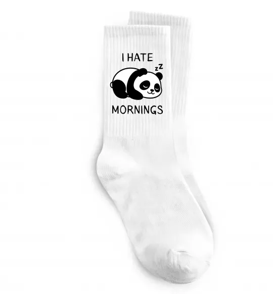 Носки I hate morning panda Белый фото