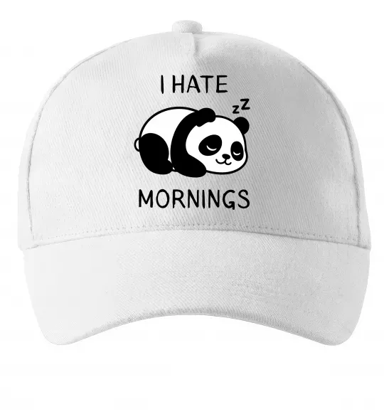 Кепка I hate morning panda Белый фото