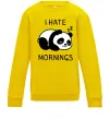 Детский Свитшот I hate morning panda Солнечно желтый фото