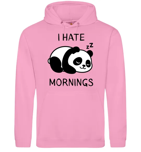 Чоловіча толстовка (худі) I hate morning panda Рожевий фото