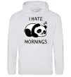 Мужская толстовка (худи) I hate morning panda Серый меланж Мужская толстовка (худи) I hate morning panda Серый меланж фото