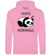 Жіноча толстовка (худі) I hate morning panda Рожевий фото