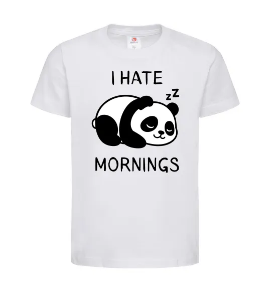 Детская футболка I hate morning panda Белый фото