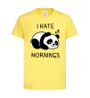Детская футболка I hate morning panda Лимонный фото