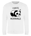 Світшот I hate morning panda Білий фото