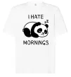 Футболка Оверсайз I hate morning panda Белый фото