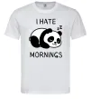 Мужская футболка I hate morning panda Белый фото