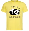 Мужская футболка I hate morning panda Лимонный фото