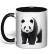 Чашка с цветной ручкой Панда повний зріст Черный фото