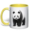 Чашка с цветной ручкой Панда повний зріст Лимонный фото