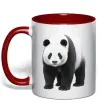 Чашка с цветной ручкой Панда повний зріст Красный фото