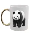 Чашка с цветной ручкой Панда повний зріст Золото фото