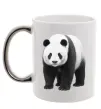 Чашка с цветной ручкой Панда повний зріст Серебро фото