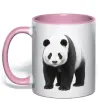 Чашка с цветной ручкой Панда повний зріст Нежно розовый фото