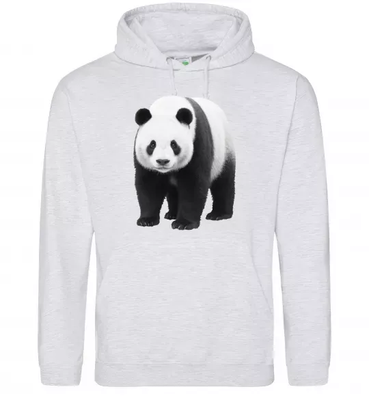 Жіноча толстовка (худі) Панда повний зріст Сірий меланж фото