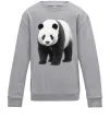 Детский Свитшот Панда повний зріст Серый меланж фото