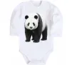 Дитячий бодік Панда повний зріст Білий фото