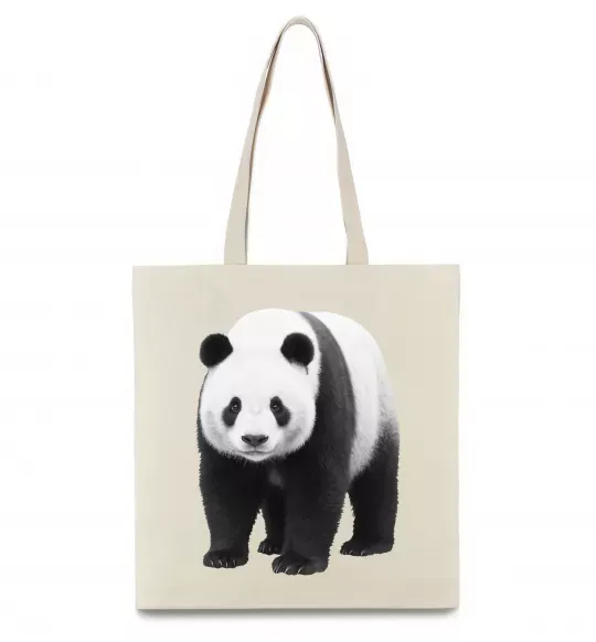 Эко-сумка Панда повний зріст Бежевый фото