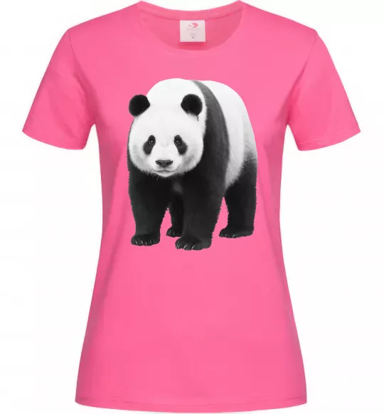 Женская футболка Панда повний зріст Ярко-розовый фото