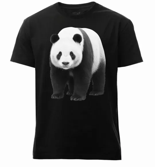 Мужская премиум футболка Панда повний зріст Черный фото